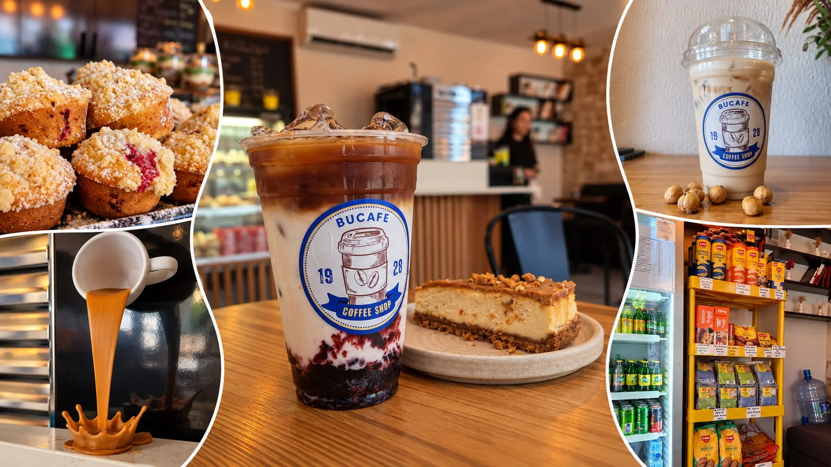 Bucafe 1928 cafe bakery alanı ve kahve çeşitleri